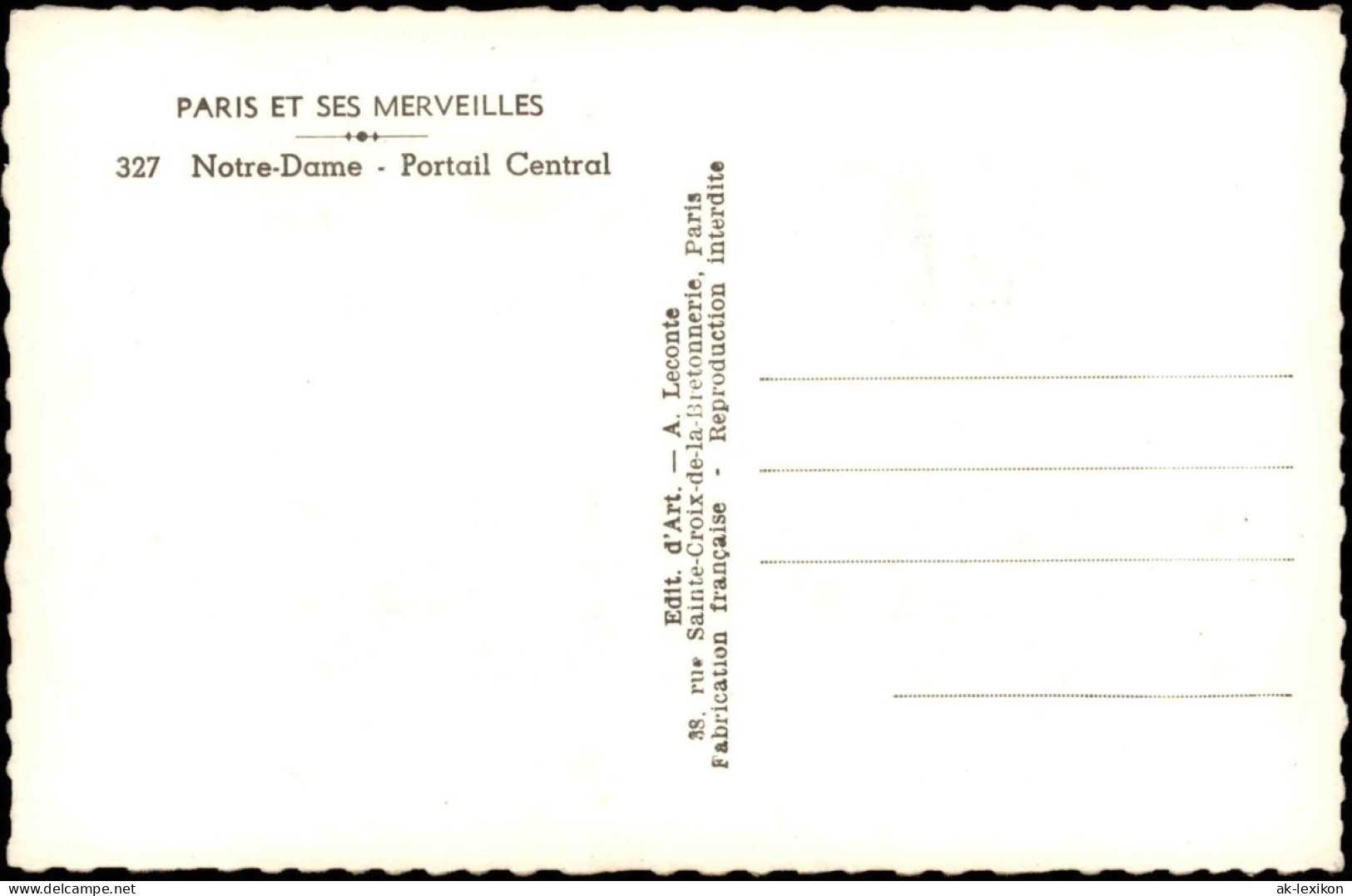 CPA Paris Notre-Dame Portail Central 1950 - Notre Dame Von Paris