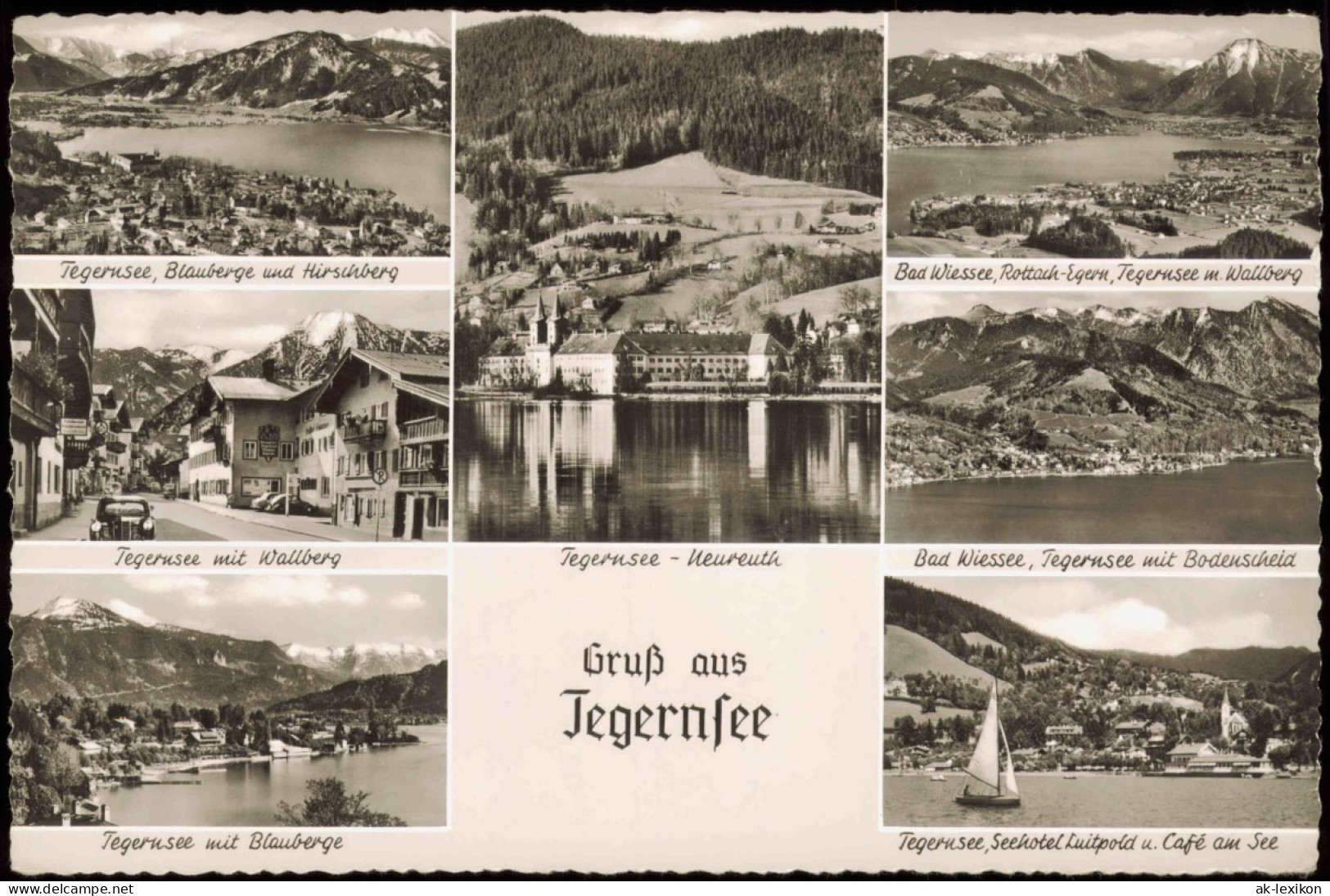 Ansichtskarte Bad Wiessee Mehrbild-Grusskarte Tegernsee (See) 1958 - Bad Wiessee
