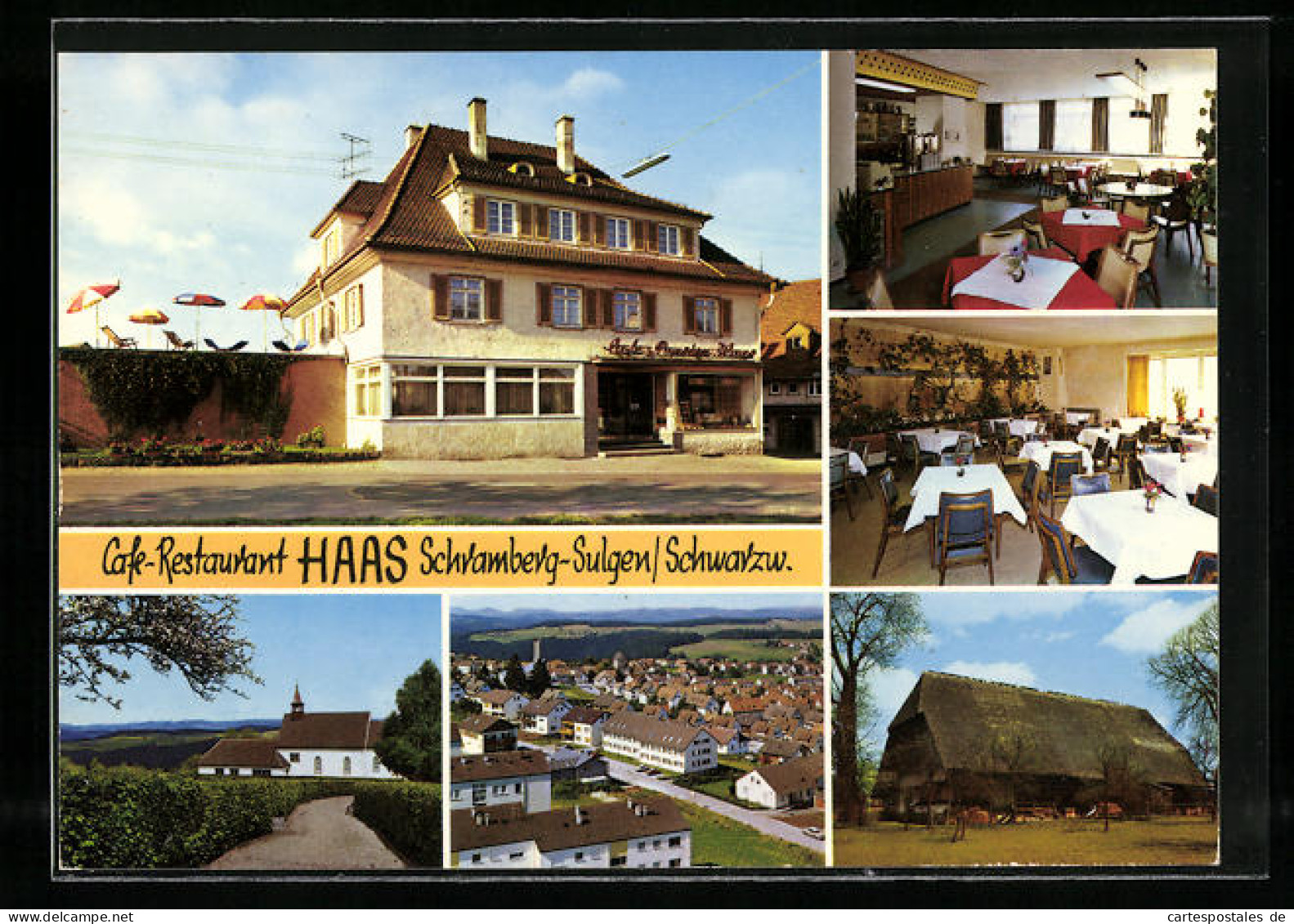 AK Schramberg-Sulgen Im Schwarzwald, Generalansicht, Hotel Restaurant Cafe G. Haas, In Der Gaststube  - Schramberg