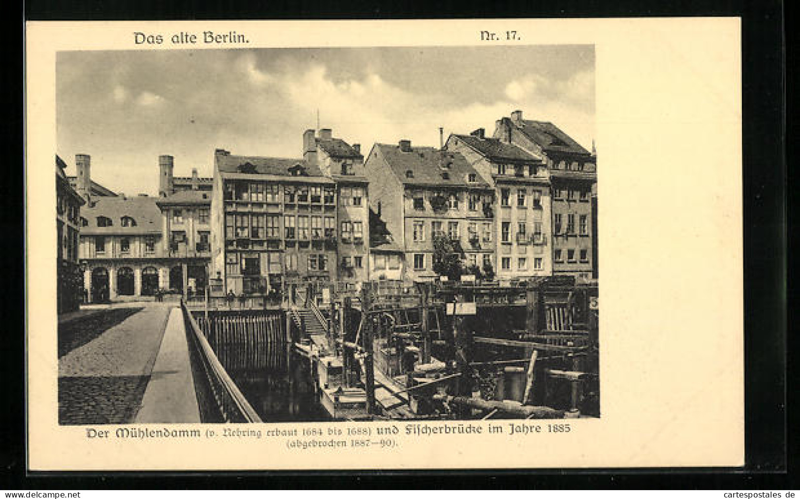 AK Berlin, Mühlendamm Und Fischerbrücke Im Jahre 1885  - Mitte