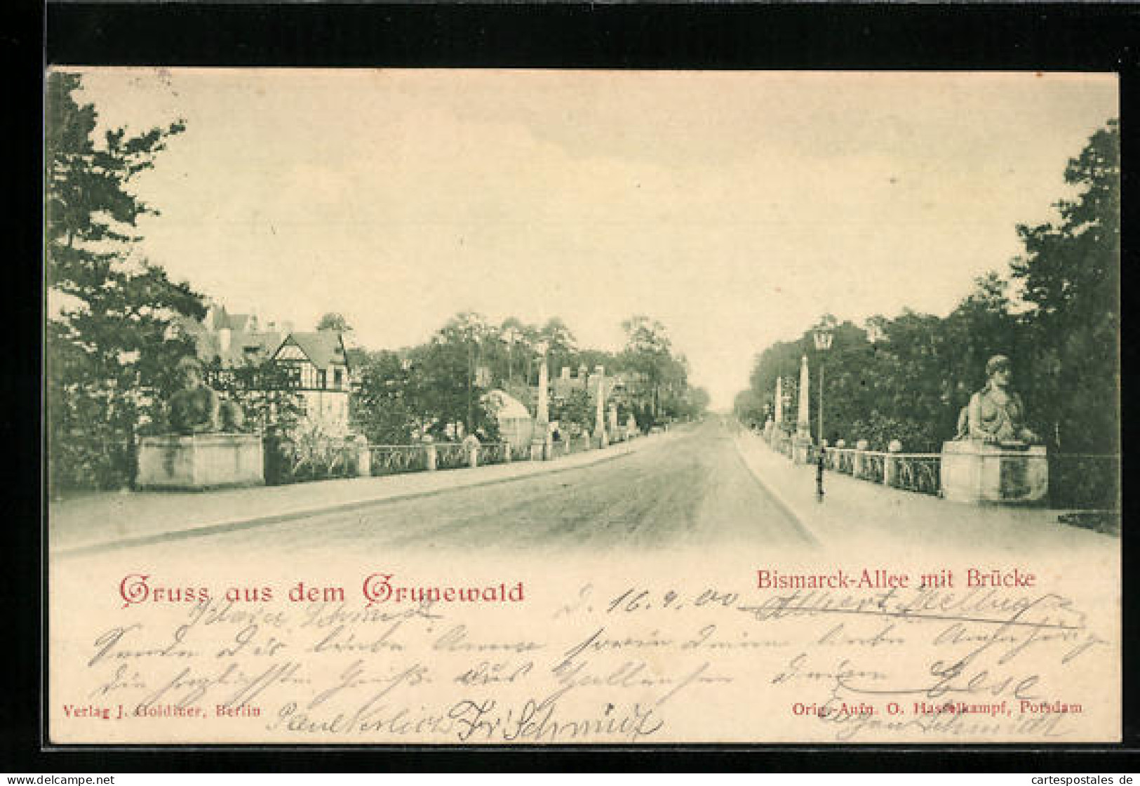 AK Berlin-Grunewald, Bismarck-Allee Mit Brücke  - Grunewald