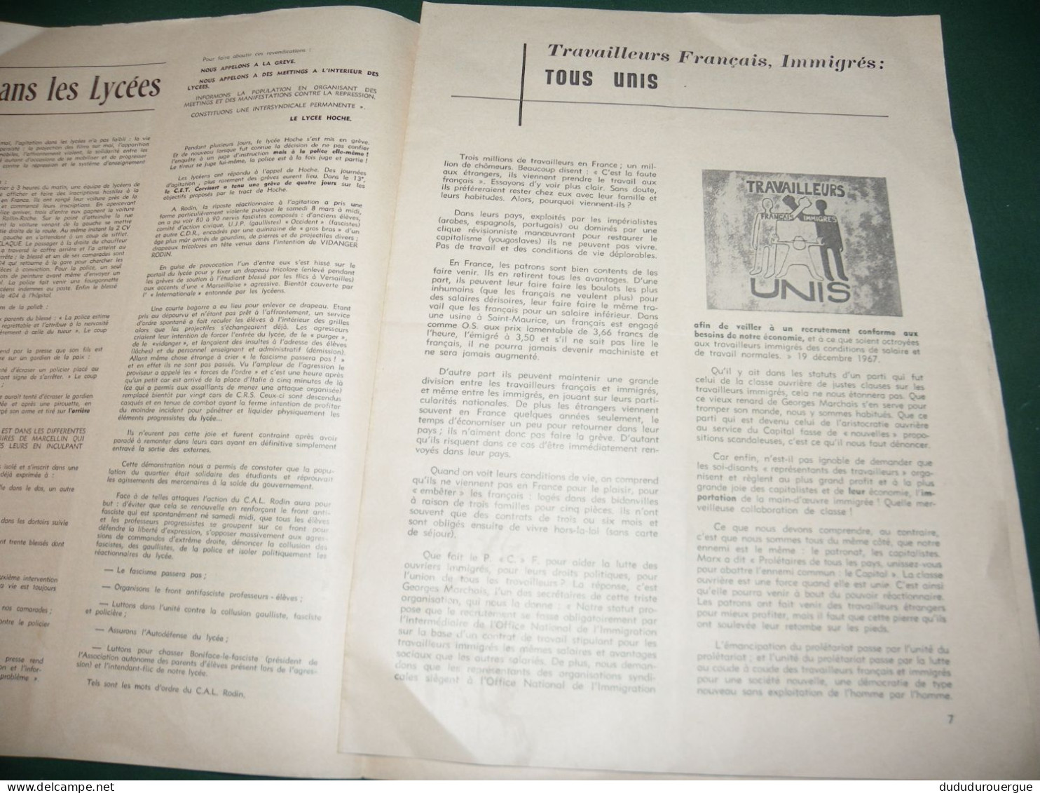 APRES MAI 1968 : " BASTIONS ROUGES " JOURNAL DES COMITES D ACTIONS ...... DE PARIS SUD , LE N° 2 D AVRIL 1969 - 1950 à Nos Jours