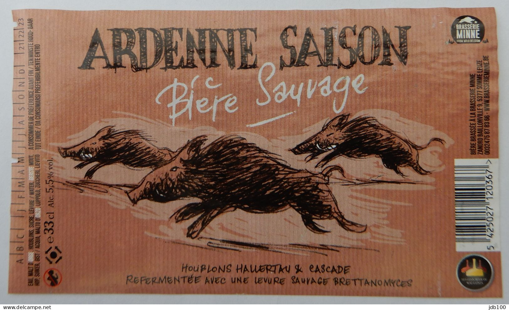 Bier Etiket (7r9), étiquette De Bière, Beer Label, Ardenne Saison Brouwerij Minne - Bier