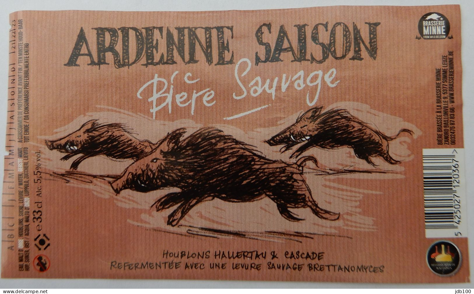 Bier Etiket (7s1), étiquette De Bière, Beer Label, Ardenne Saison Brouwerij Minne - Cerveza