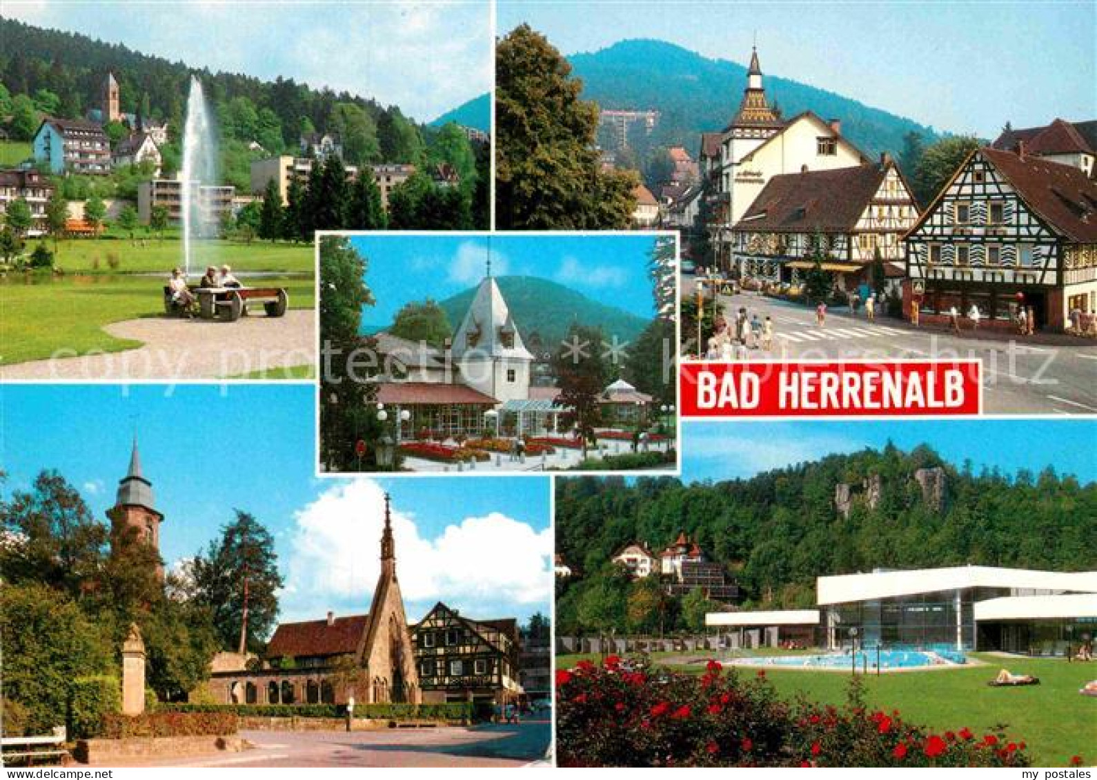 72857480 Bad Herrenalb Park Kurhaus Ortsansicht Kirche Schwimmbad Bad Herrenalb - Bad Herrenalb