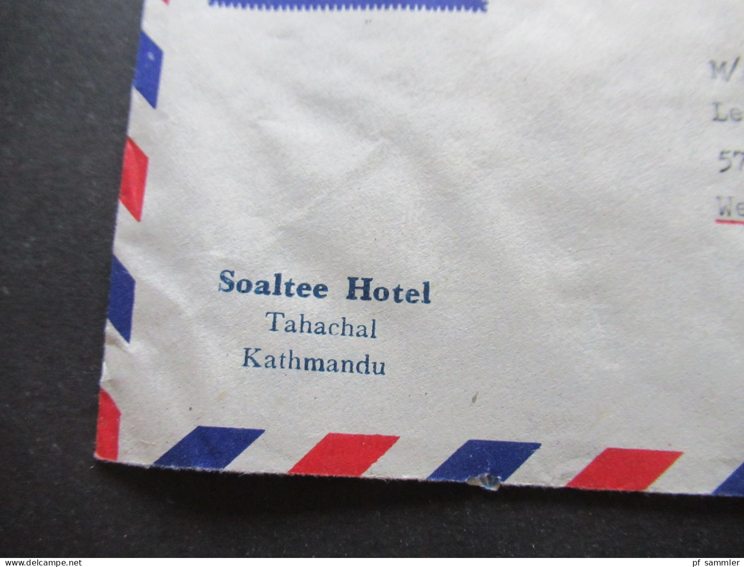 Asien Nepal Air Mail Luftpost Kathmandu GPO 1964 Umschlag Soaltee Hotel Tahachal Kathmandu / Under Postal Certificate - Nepal