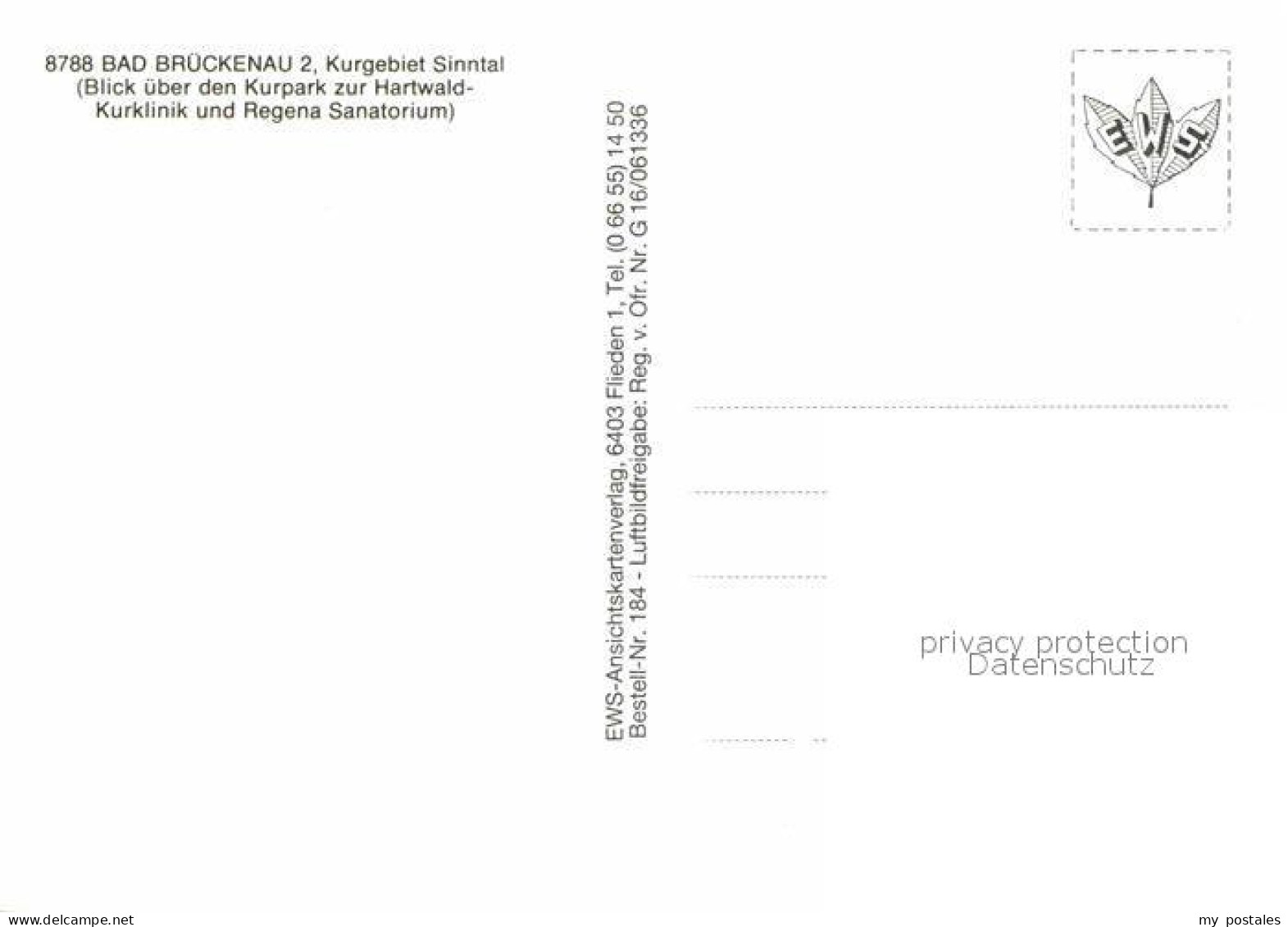 72857284 Bad Brueckenau Sinntal Kurpark Hartwald Kurklinik Regena Sanatorium Bad - Sonstige & Ohne Zuordnung