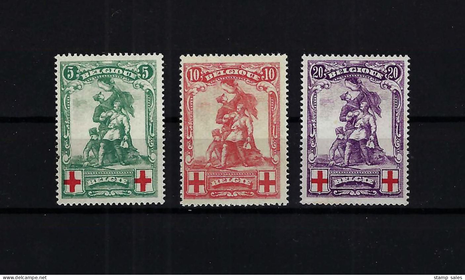 België N°126/128 Standbeeld De Mérode 1914 MNH ** COB € 250,00 SUPERB - 1914-1915 Rotes Kreuz