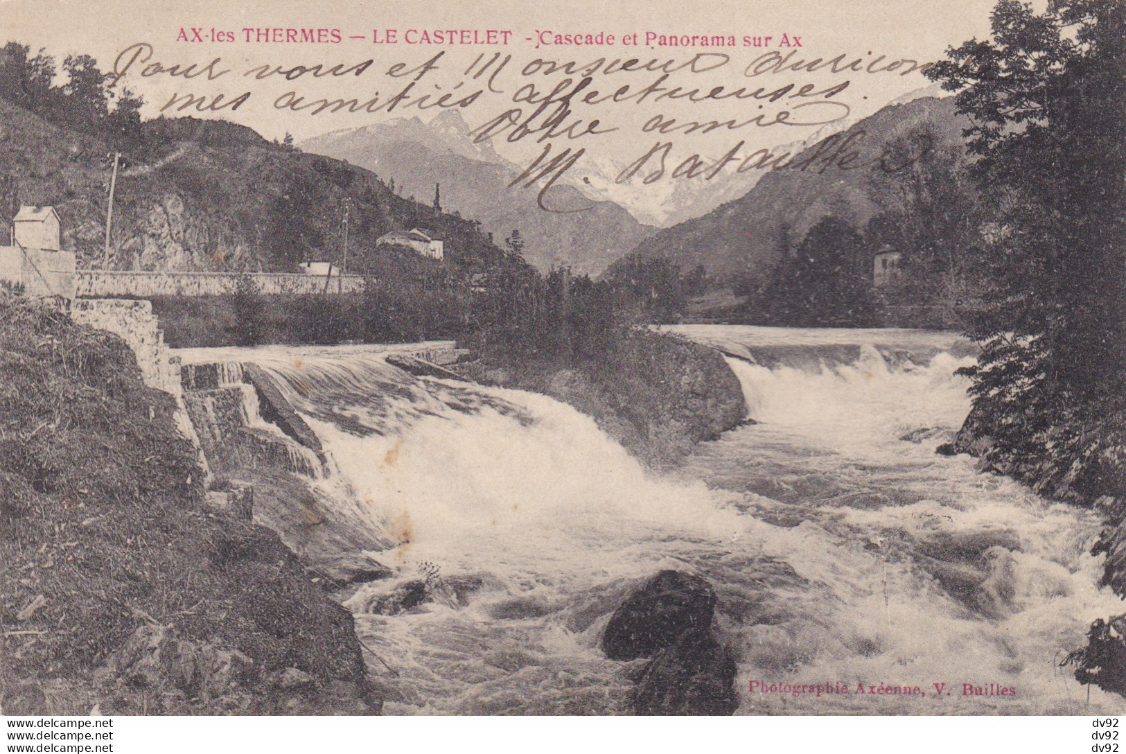 ARIEGE AX LES THERMES LE CASTELET CASCADE ET PANORAMA SUR AX - Ax Les Thermes