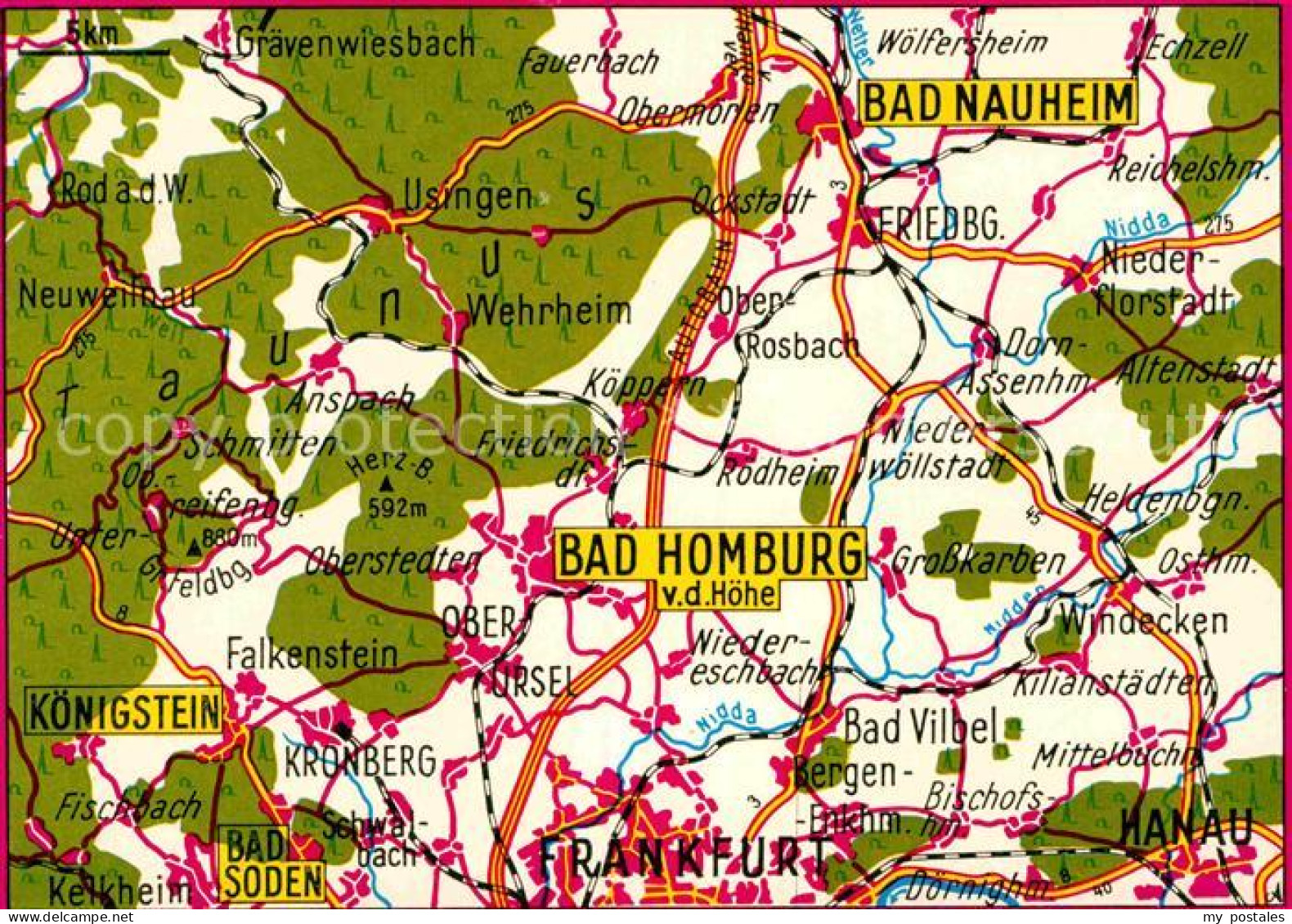 72857053 Bad Homburg Und Umgebung Landkarte Bad Homburg - Bad Homburg