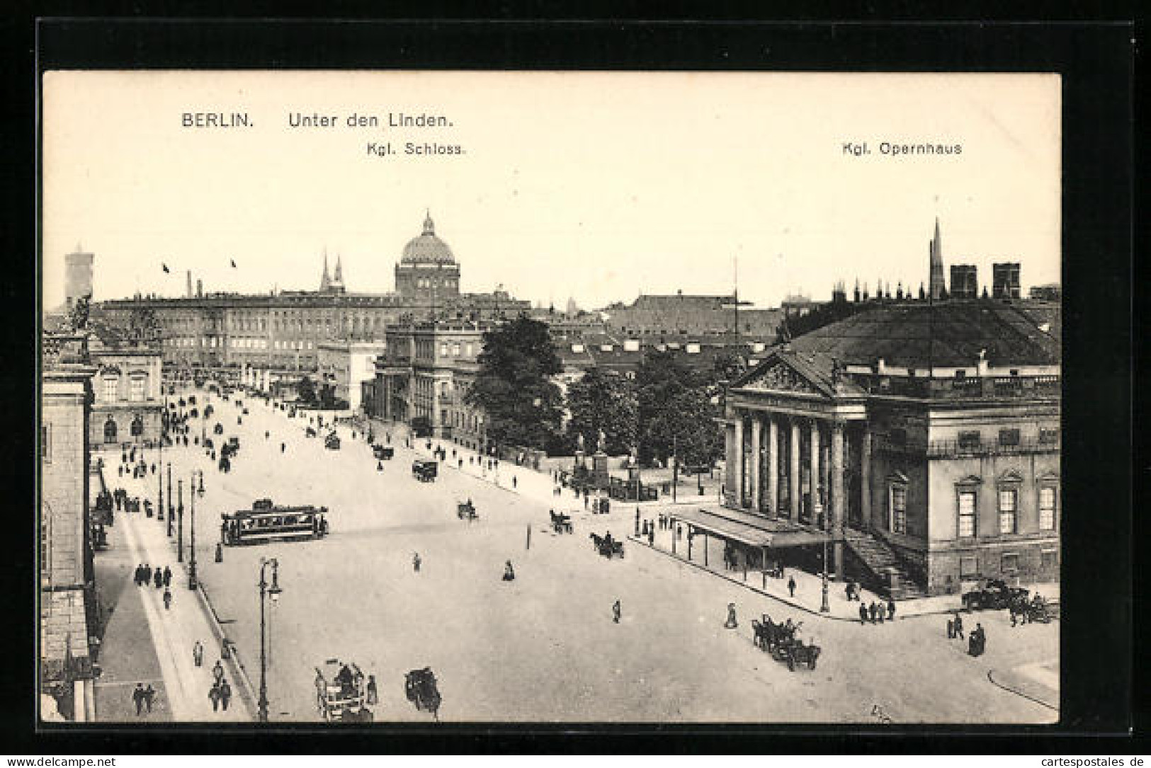 AK Berlin, Unter Den Linden Mit Kgl. Schloss Und Kgl. Opernhaus  - Mitte