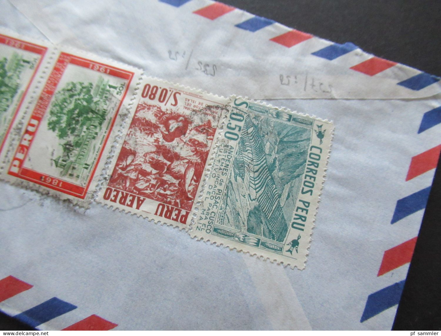 Südamerika Peru By Air Mail Luftpost 1963 Firmenumschlag Lima Electro S.A. Lima Peru 6x Auslandsbrief nach Menden