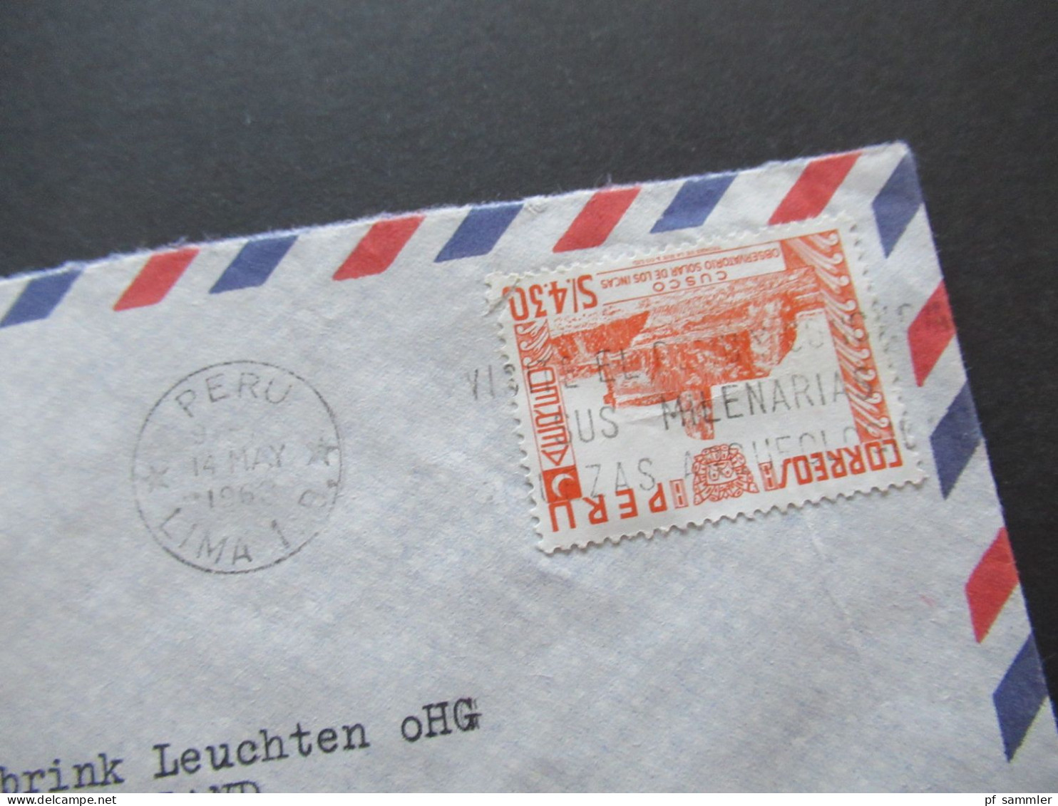 Südamerika Peru By Air Mail Luftpost 1963 Firmenumschlag Lima Electro S.A. Lima Peru 6x Auslandsbrief nach Menden