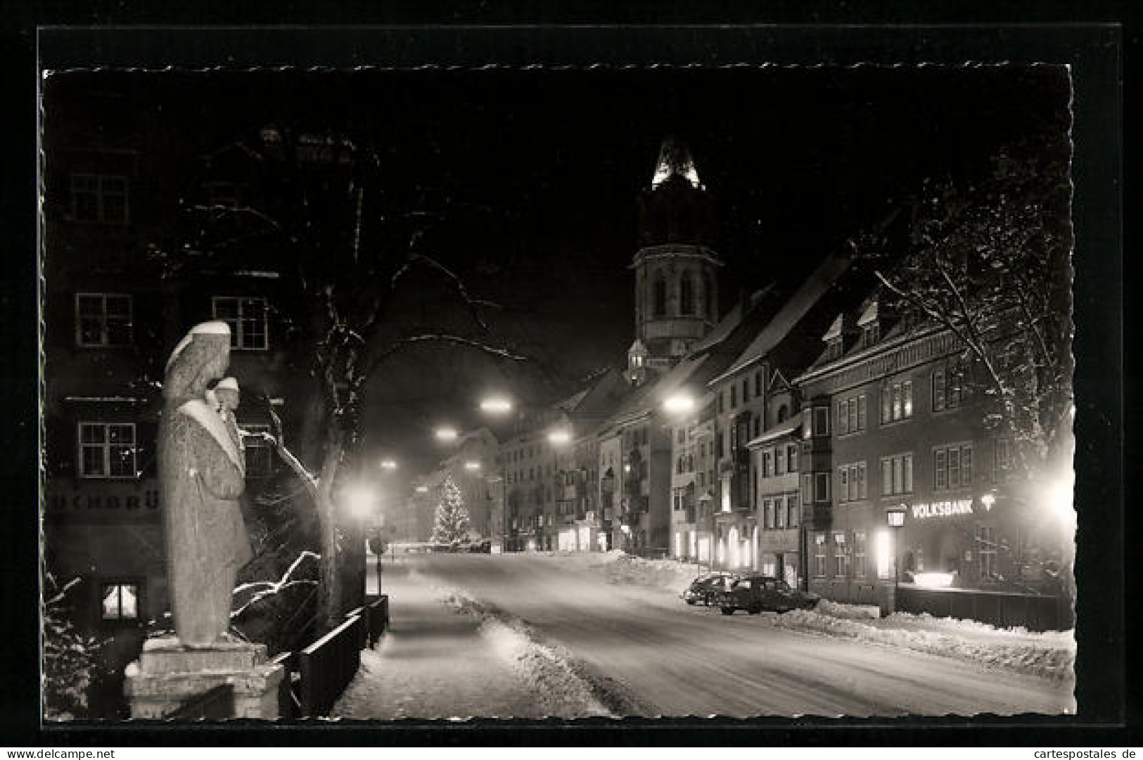 AK Rottweil A. N., Strassenpartie Bei Nacht Im Winter  - Rottweil