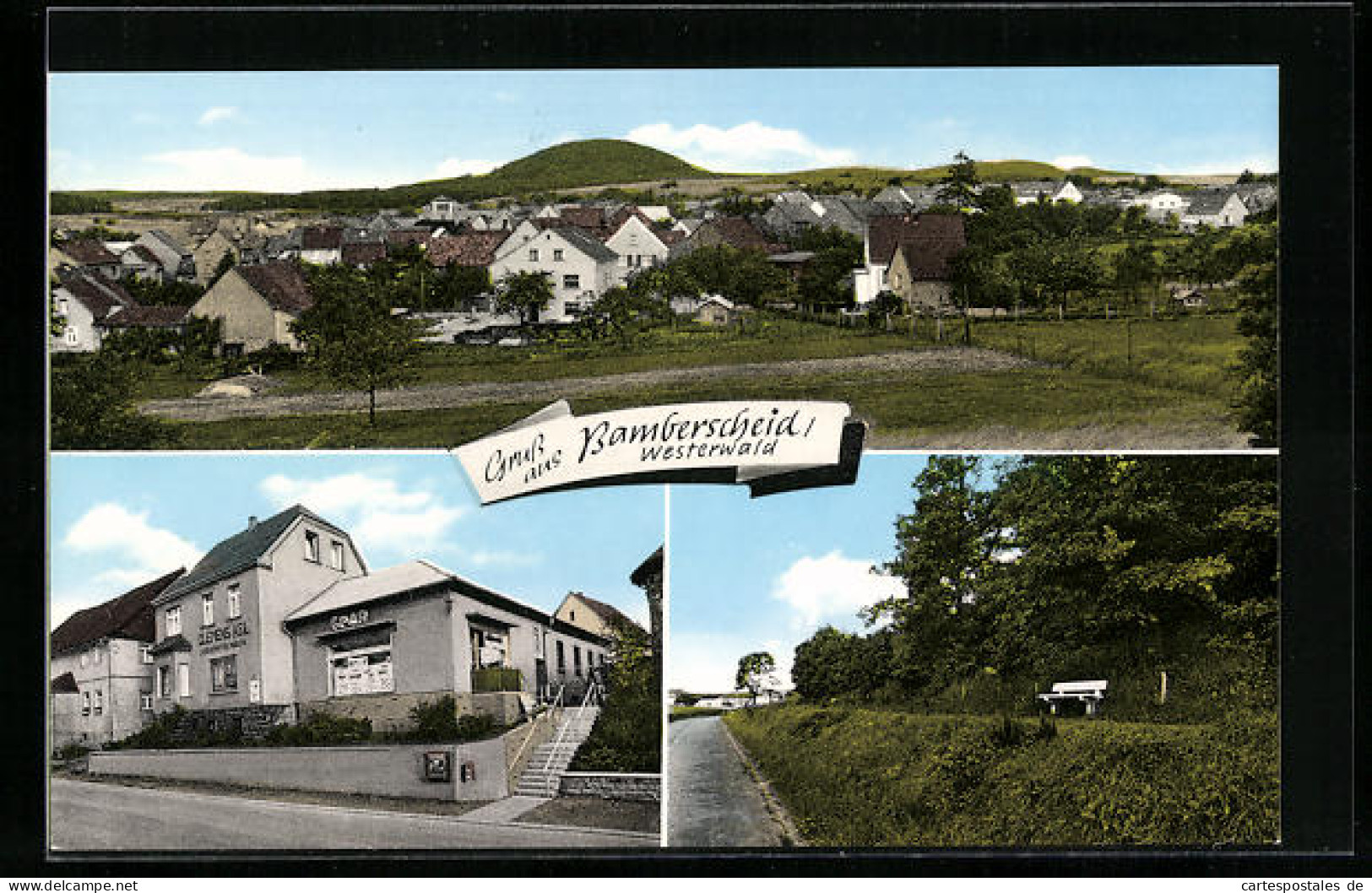 AK Bannberscheid / Westerwald, Spar-Lebensmittel V. Clemens Keil, Ortspanorama, Parkidylle  - Other & Unclassified