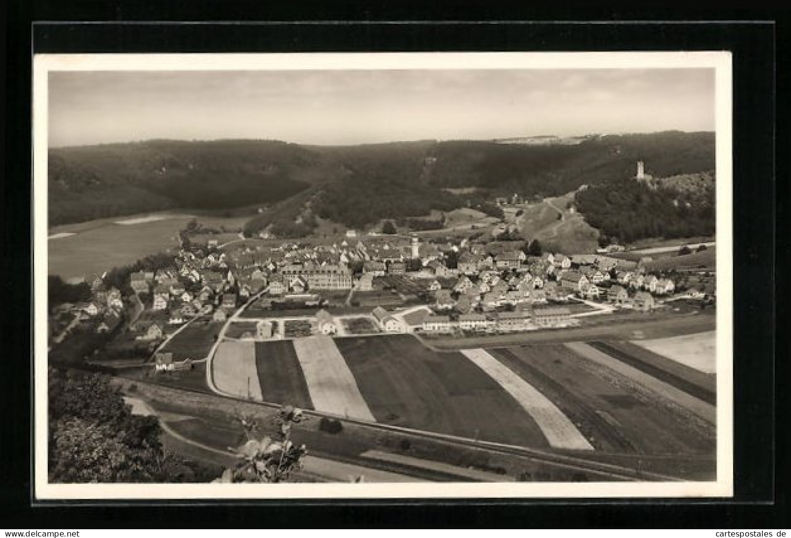 AK Schelklingen, Ortsansicht Mit Herz Jesu-Berg, Urspringschule, Hausen Und Schlossberg  - Schelklingen