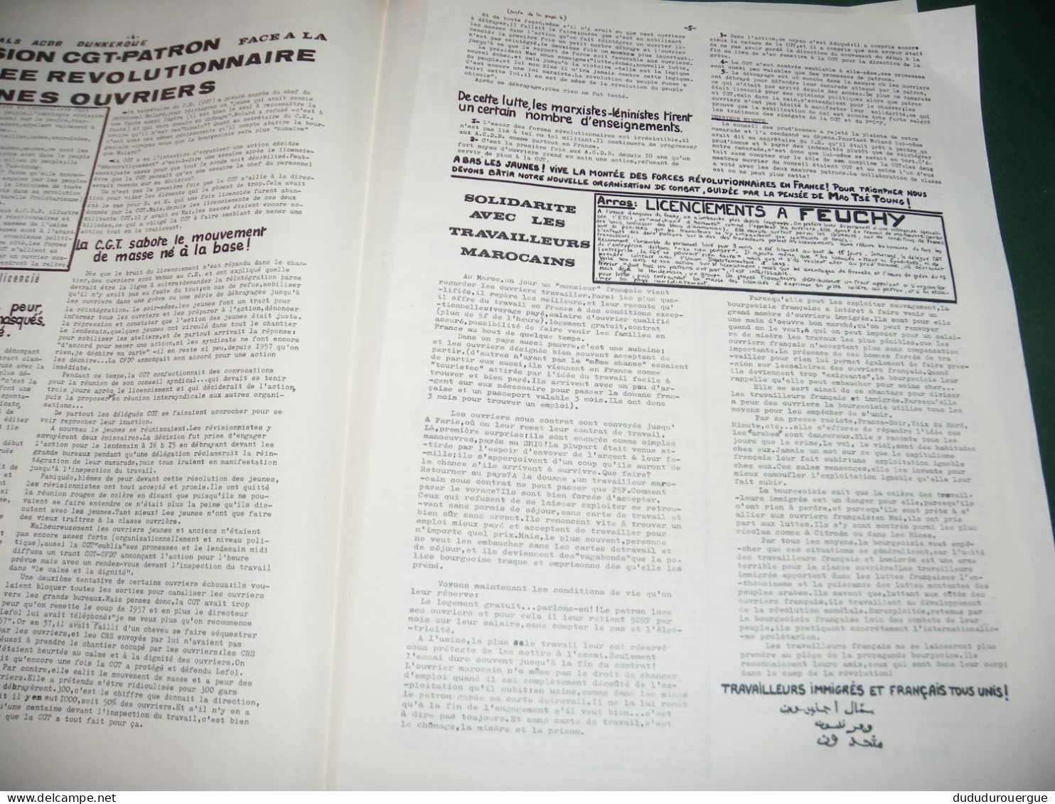 MAI 68 ET APRES : COMBAT OUVRIER , JOURNAL COMMUNISTE NORD PAS DE CALAIS  SOMME LE N° 3 DE MARS 1969 - 1950 à Nos Jours