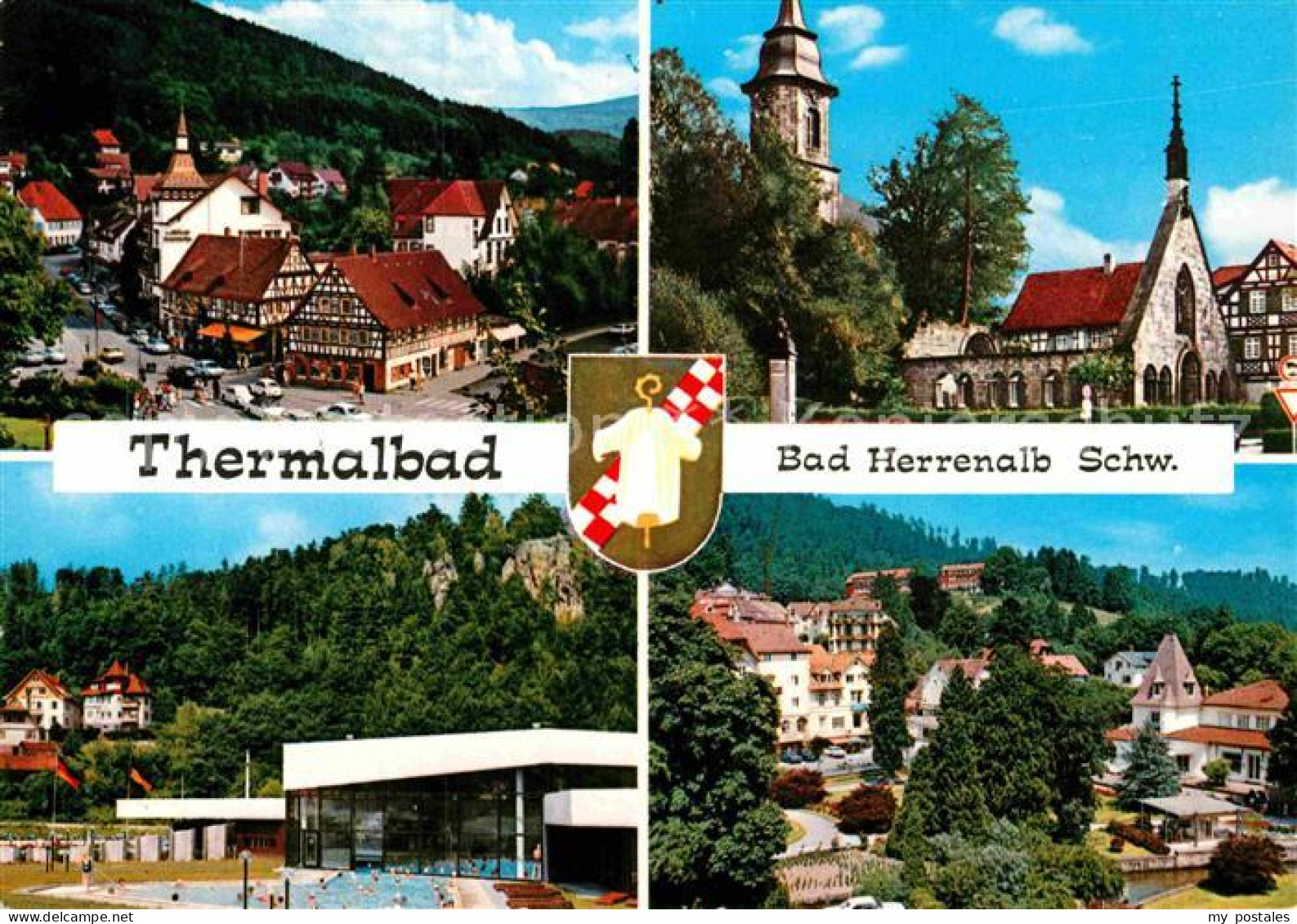 72856438 Bad Herrenalb Ortsblick Kirche Thermalbad  Bad Herrenalb - Bad Herrenalb