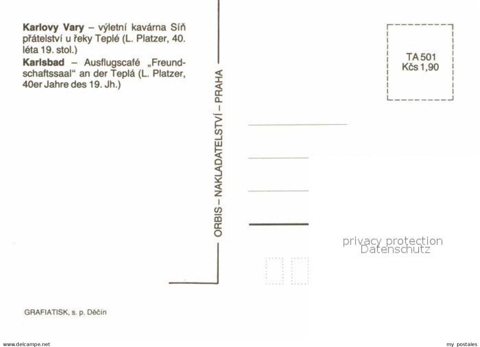 72856055 Karlovy Vary Ausflugscafe Freundschaftssaal An Der Tepla Kuenstlerkarte - Tchéquie