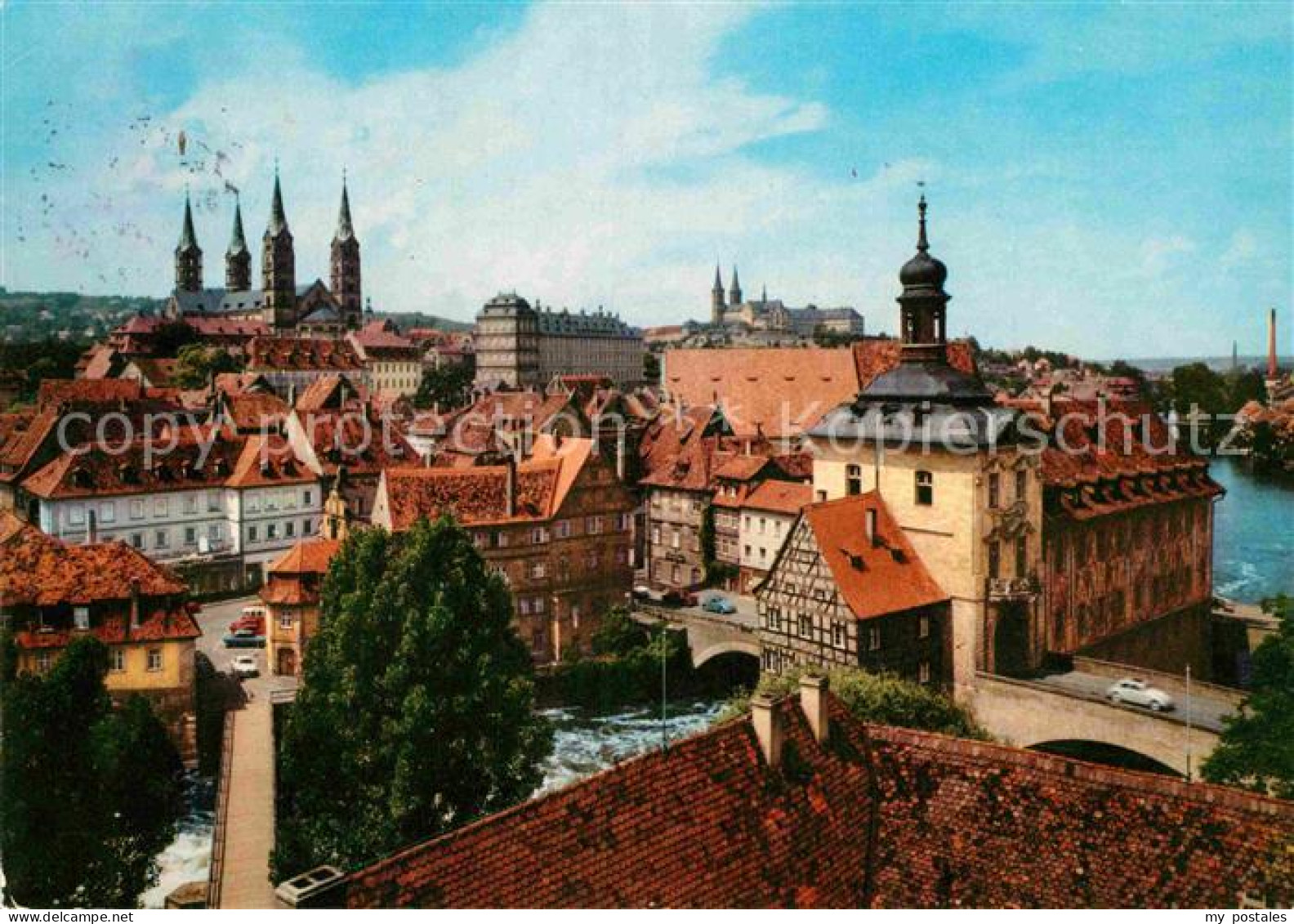 72856039 Bamberg Blick Ueber Die Altstadt Regnitz Dom Schloss Bamberg - Bamberg