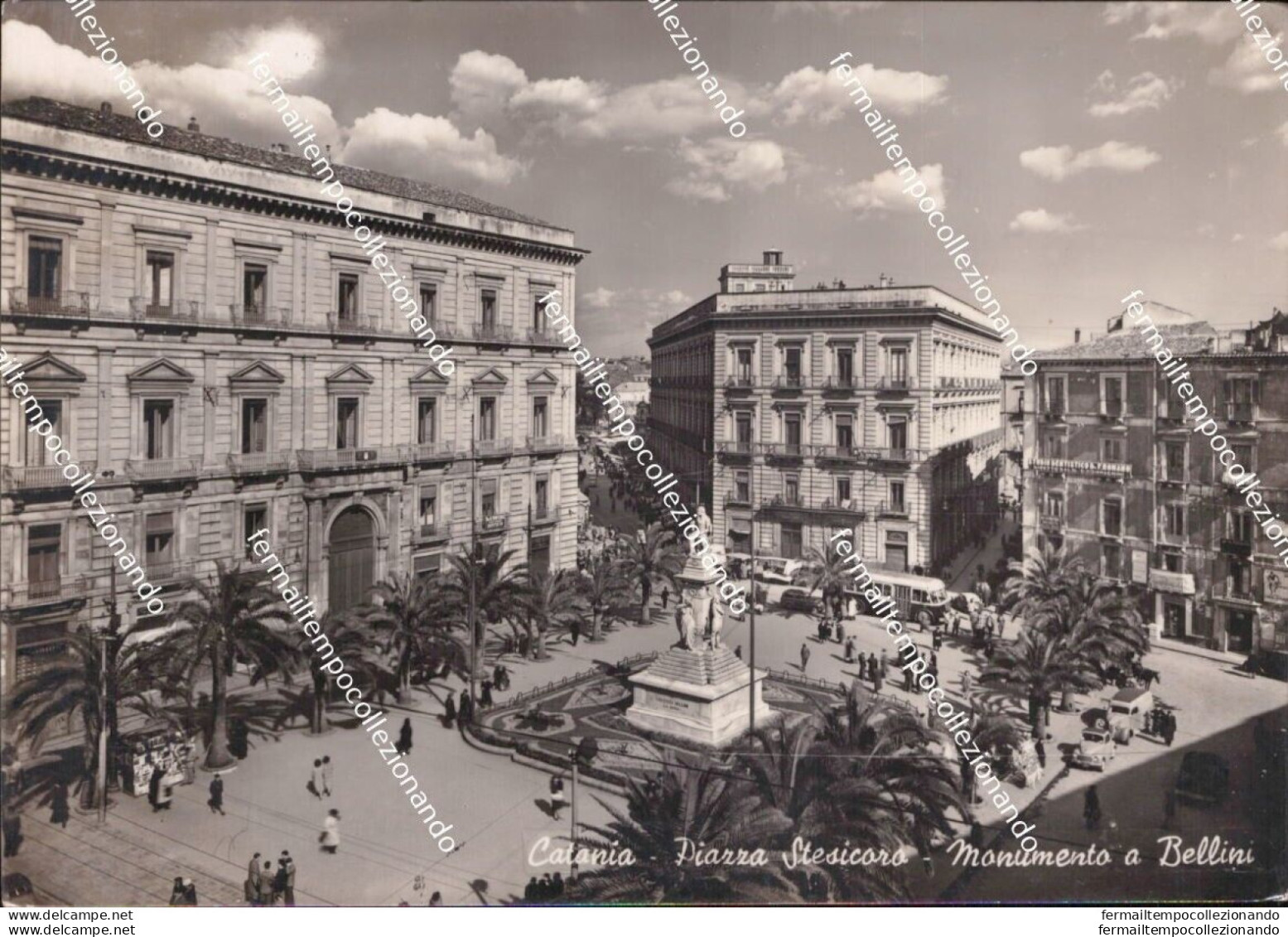 Bc782 Cartolina Catania Citta' Piazza Stesicoro Monumento E Bellini - Catania