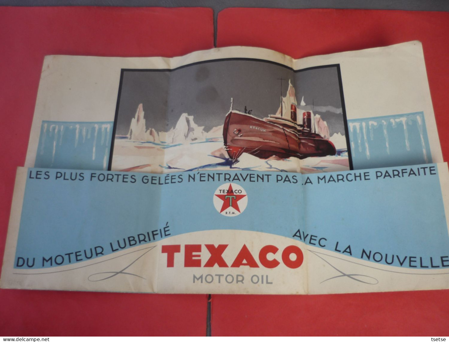 Joli Dépliant Publicitaire Texaco Motor Oil Et Graissage Marfak / Années 30-40 - Publicités