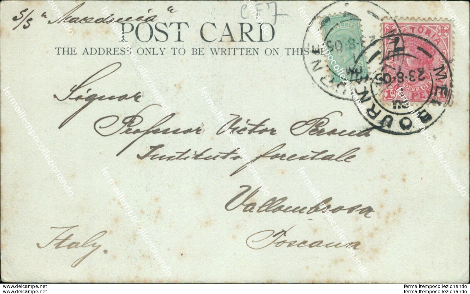 Cf7 Cartolina Melbourne General Office Elizabeth Street Austalia 1905 - Other & Unclassified