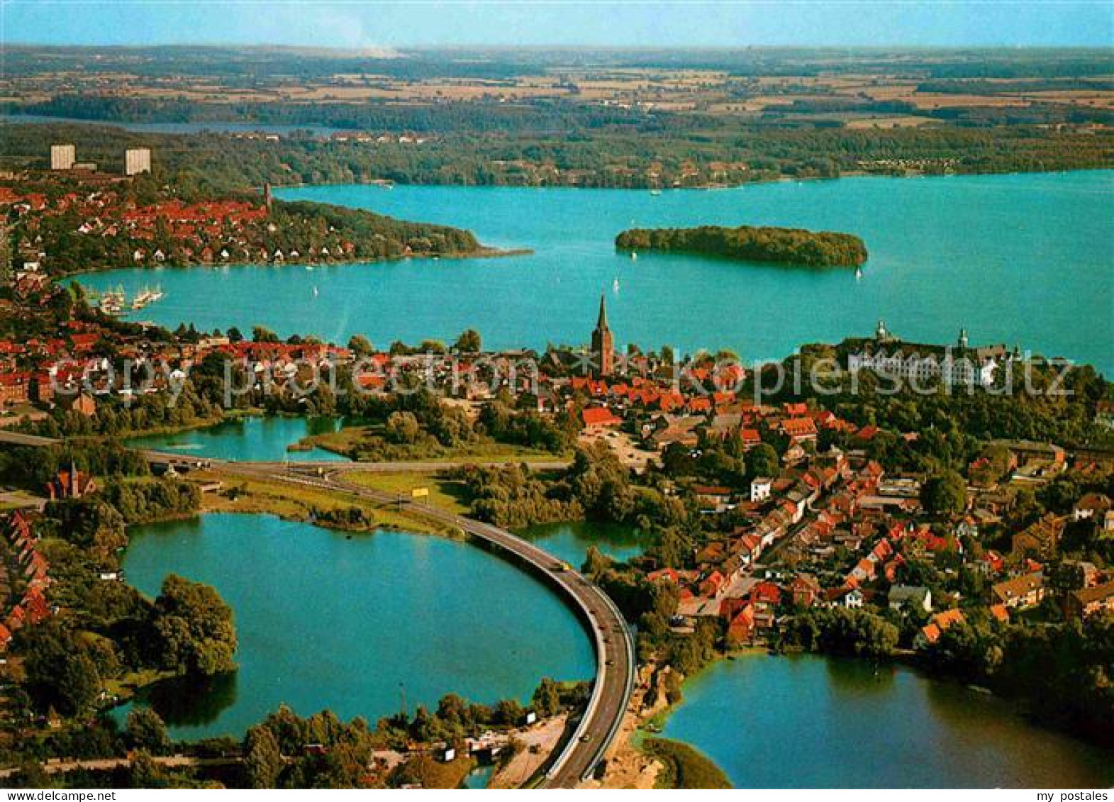 72855795 Ploen See Naturpark Holsteinische Schweiz Fliegeraufnahme Fegetasche - Ploen