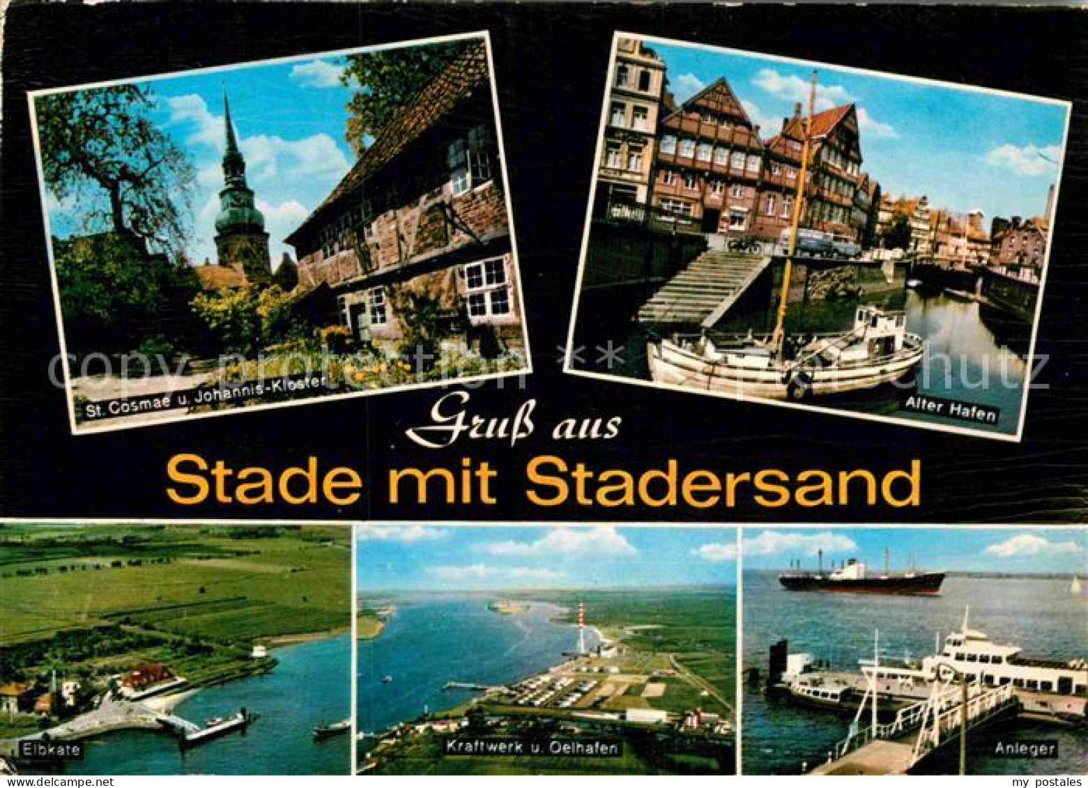 72855593 Stade Niederelbe Mit Stadersand Fliegeraufnahme Elbkate Hafen Johannis- - Stade