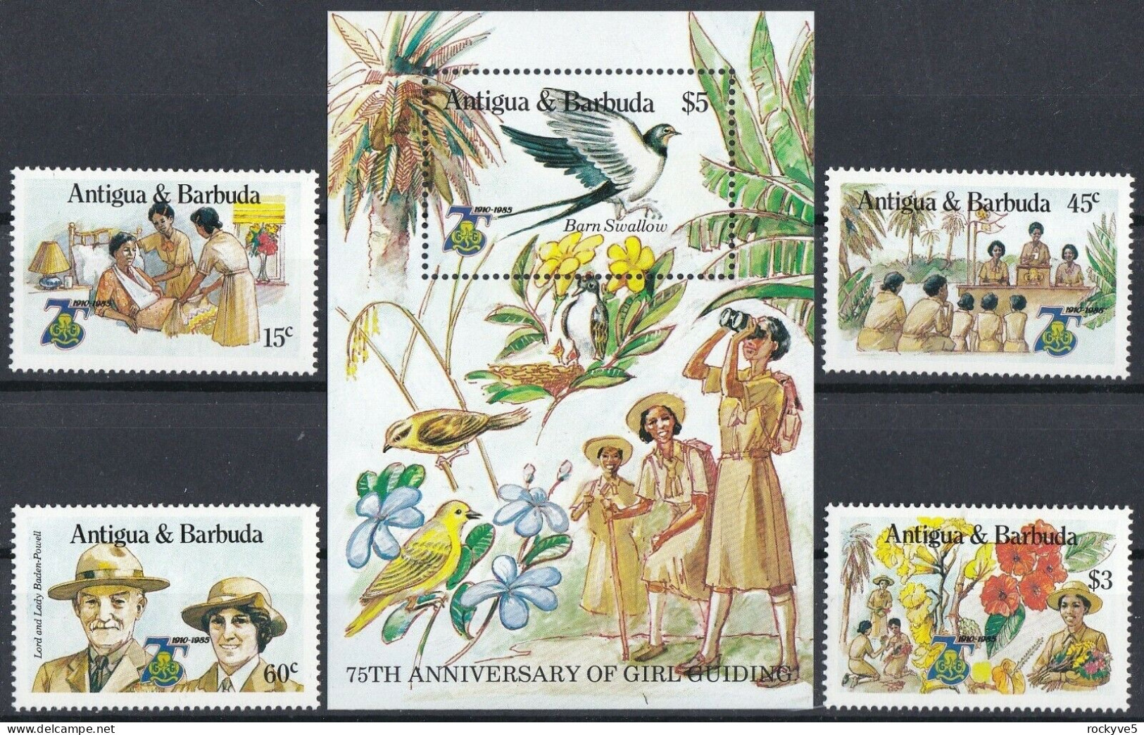 Antigua & Barbuda 1985 Girl Guides + MS MNH CV £14.65 SP £4.99 - Nuevos