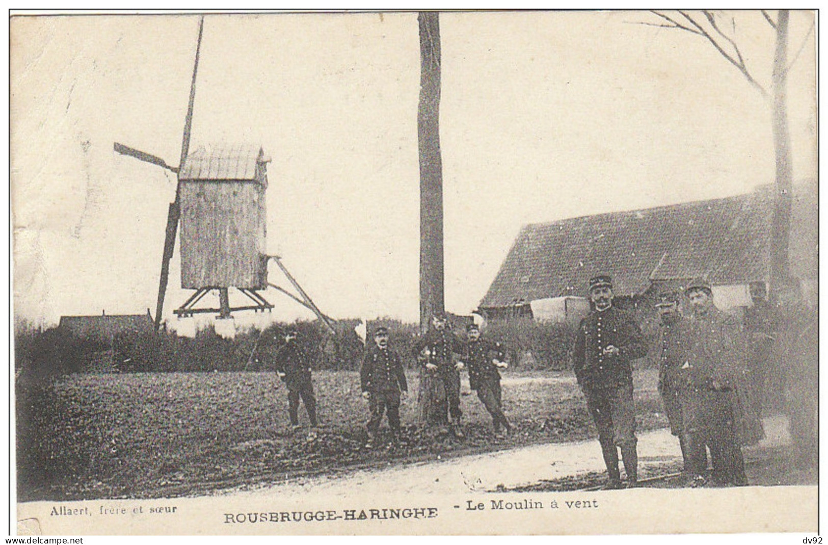 BELGIQUE FLANDRE ROUSBRUGGE HARINGHE MOULIN ET MILITAIRES WW1 - Altri & Non Classificati