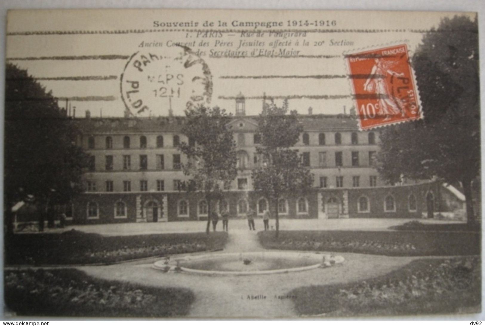 PARIS RUE DE VAUGIRARD COUVENT DES JESUITES AFFECTE AU LA 20EME SECTION DES SECRETAIRES D ETAT MAJOR - Paris (15)