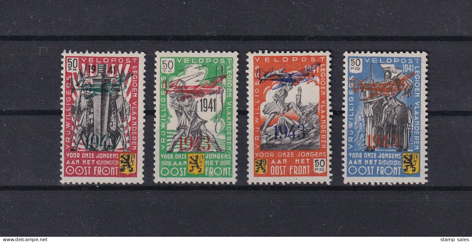 België N°E34/E37 Vlaams Legioen Met Opdruk 1942 MNH ** COB € 420,00 SUPERB - Erinnofilie [E]