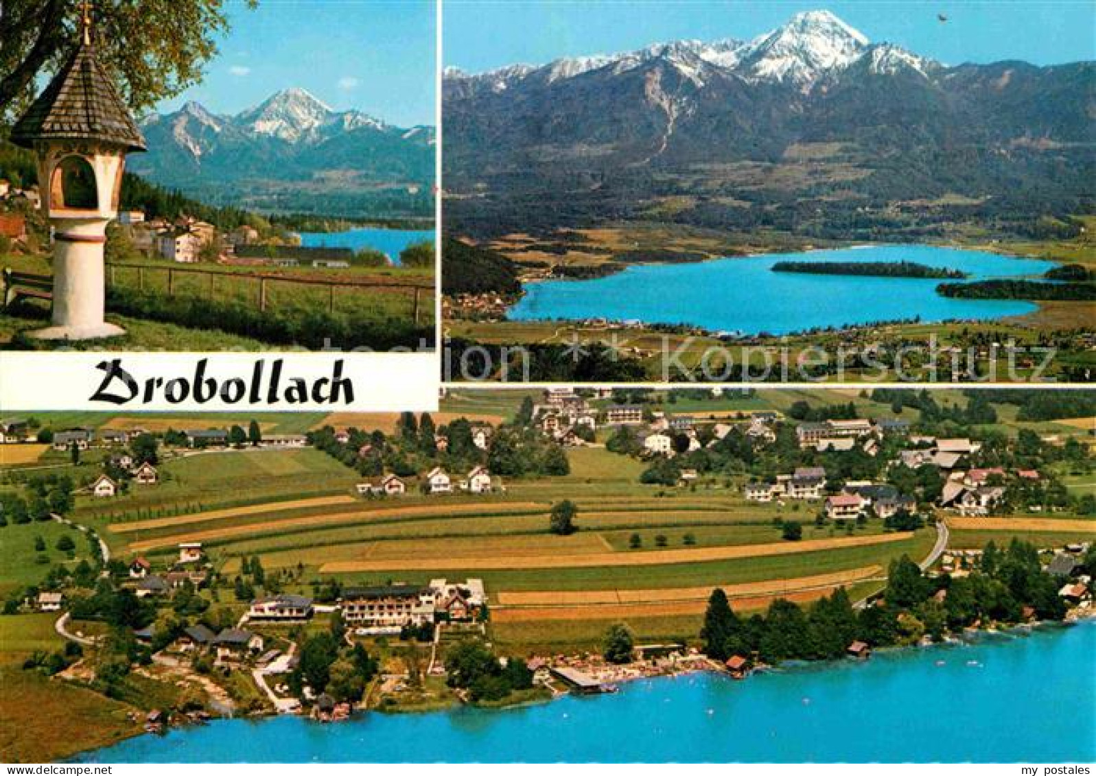 72855113 Drobollach Faaker See Fliegeraufnahme Wegekreuz Ufer Villach - Altri & Non Classificati