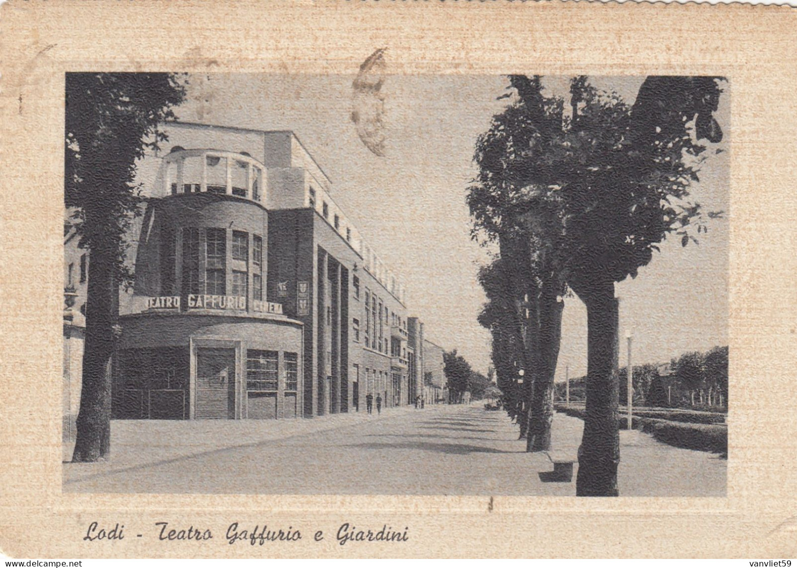 LODI-TEATRO CINEMA GAFFURIO E GIARDINI- CARTOLINA VIAGGIATA  IL 21-12-1956 - Lodi