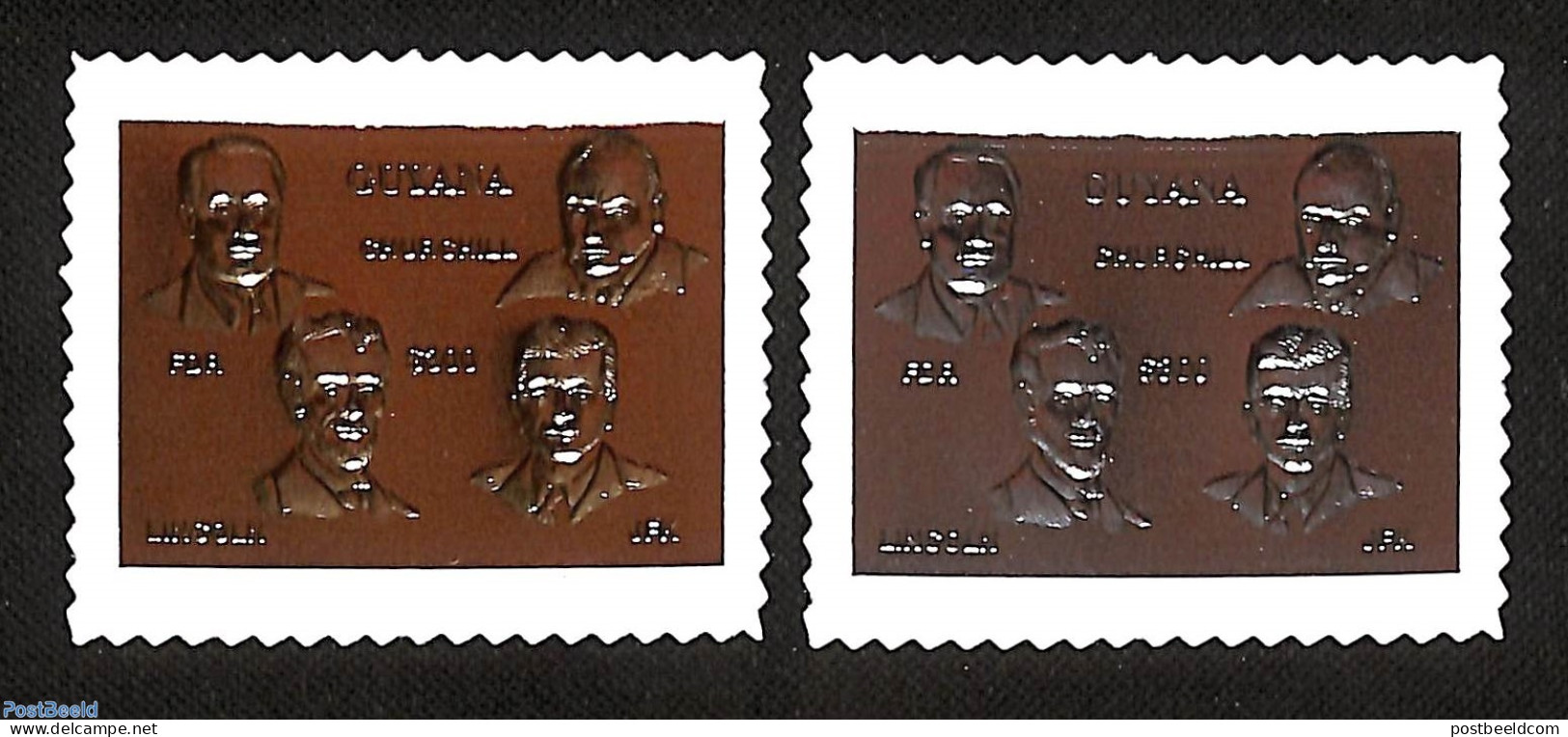 Guyana 1994 Politicians 2v (silver, Gold), Mint NH, History - American Presidents - Churchill - Politicians - Sir Winston Churchill