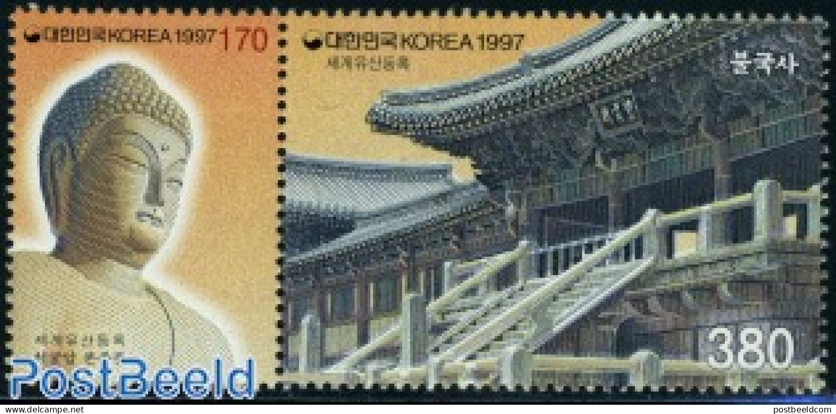 Korea, South 1997 World Heritage 2v, Mint NH, History - World Heritage - Korea, South