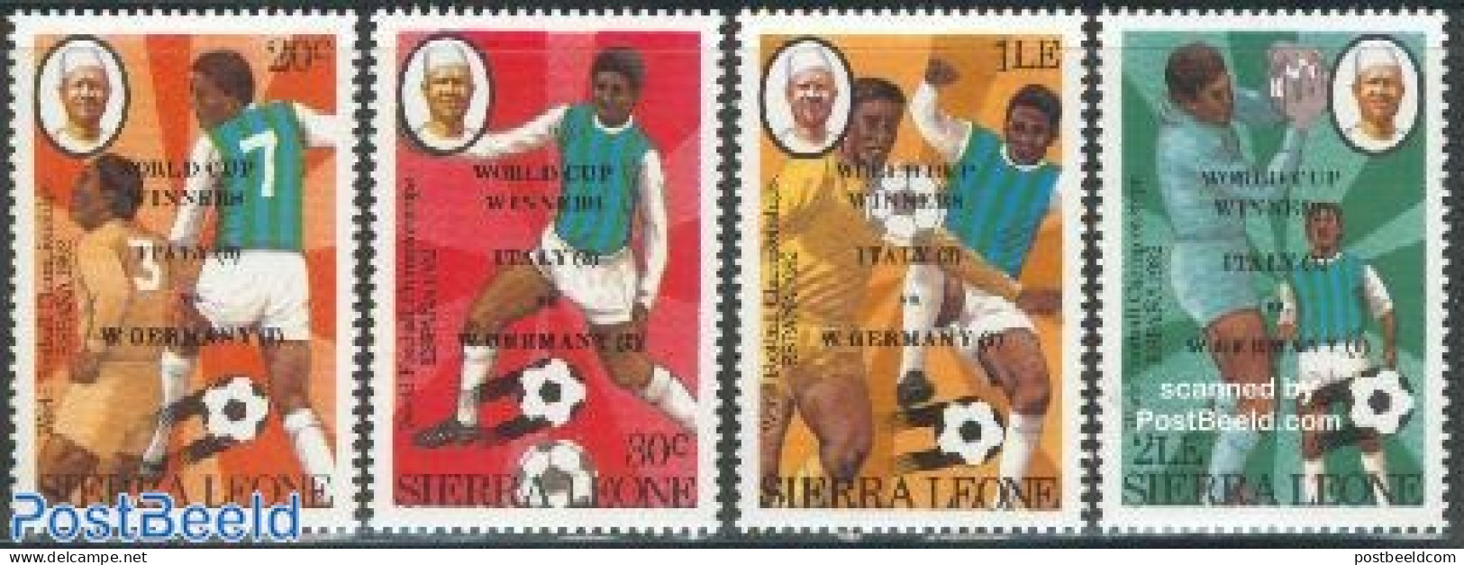 Sierra Leone 1982 Football Winners 4v, Mint NH, Sport - Football - Other & Unclassified