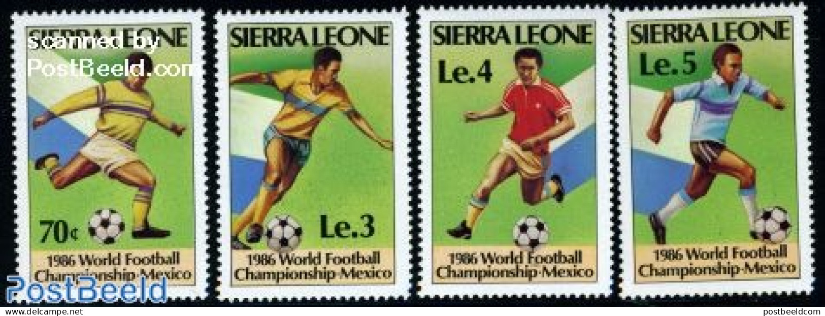 Sierra Leone 1986 World Cup Football 4v, Mint NH, Sport - Football - Other & Unclassified