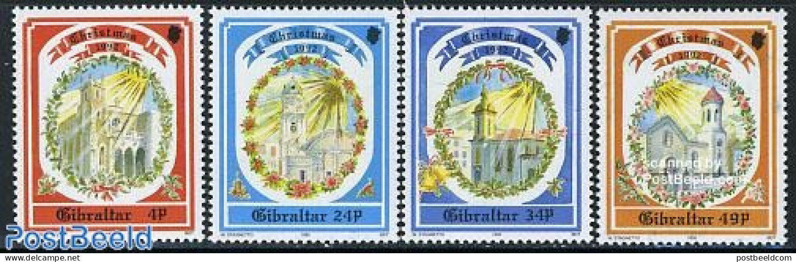 Gibraltar 1992 Christmas 4v, Mint NH, Religion - Christmas - Noël