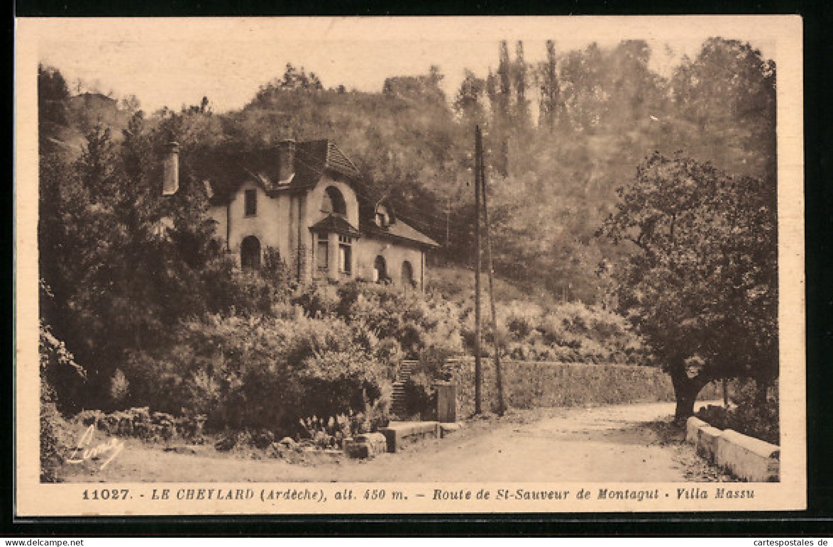 CPA Le Cheylard, Route De St-Sauveur De Montagut, Villa Massu  - Le Cheylard