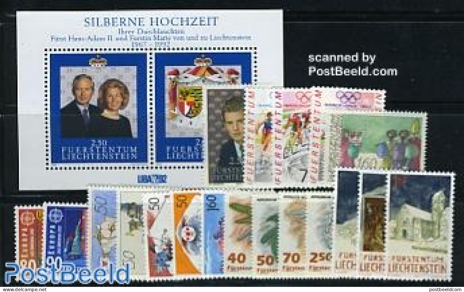 Liechtenstein 1992 Yearset 1992 (19v+1s/s), Mint NH, Various - Yearsets (by Country) - Nuovi