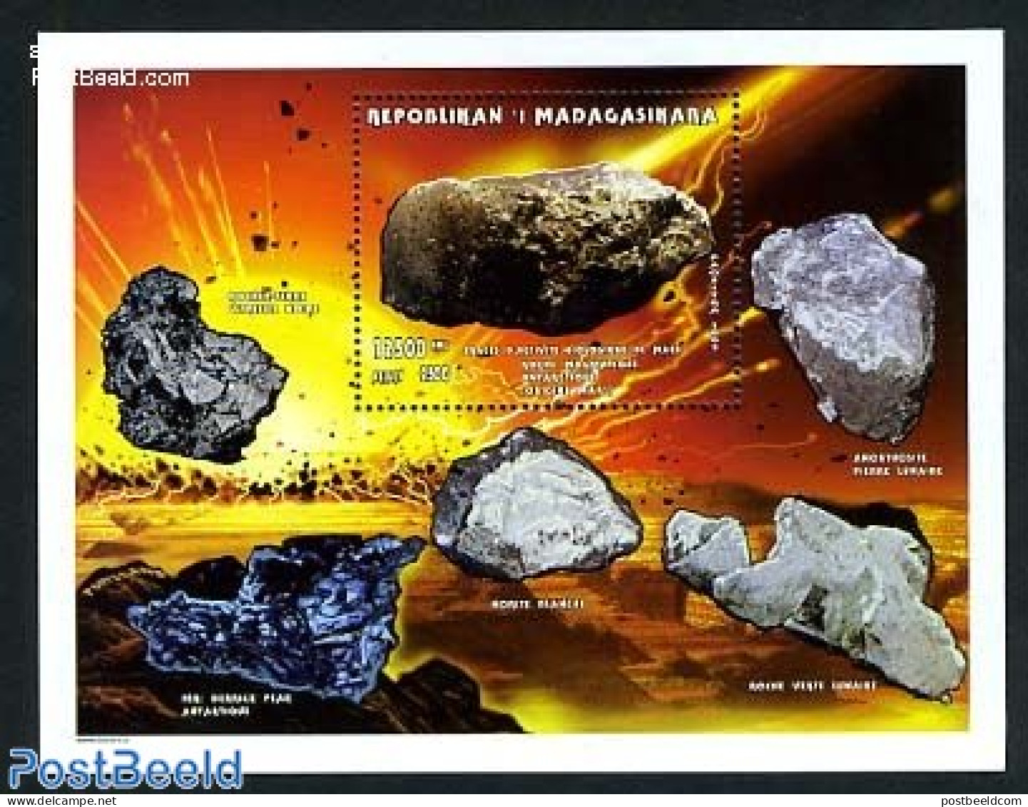 Madagascar 1998 Minerals S/s, Mint NH, History - Geology - Andere & Zonder Classificatie