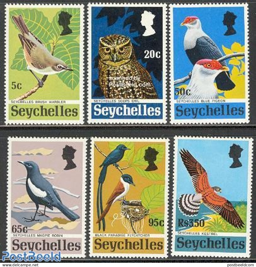 Seychelles 1972 Birds 6v, Mint NH, Nature - Birds - Birds Of Prey - Owls - Other & Unclassified