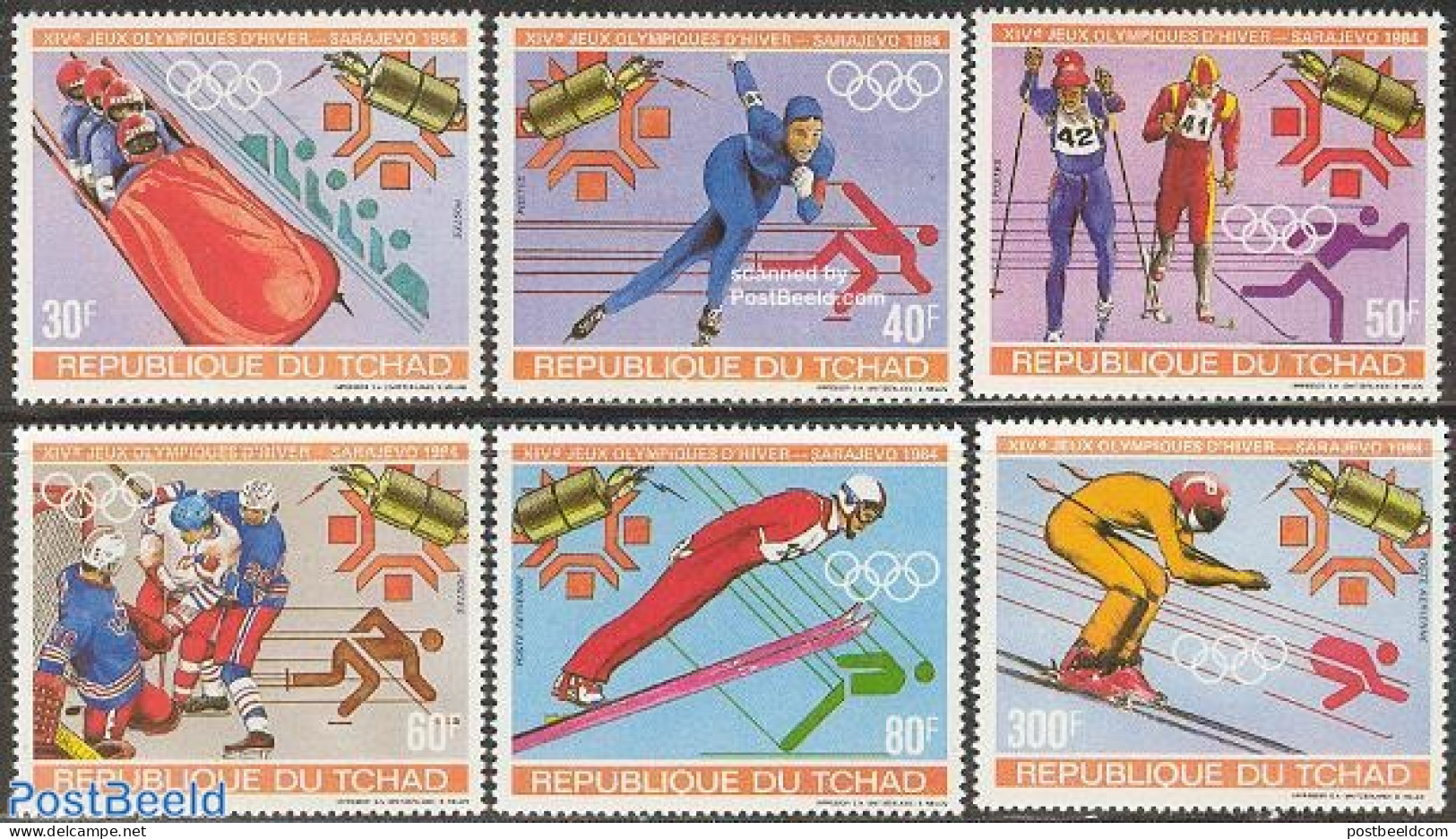 Chad 1983 Olympic Winter Games Sarajevo 6v, Mint NH, Sport - Transport - (Bob) Sleigh Sports - Olympic Winter Games - .. - Andere & Zonder Classificatie