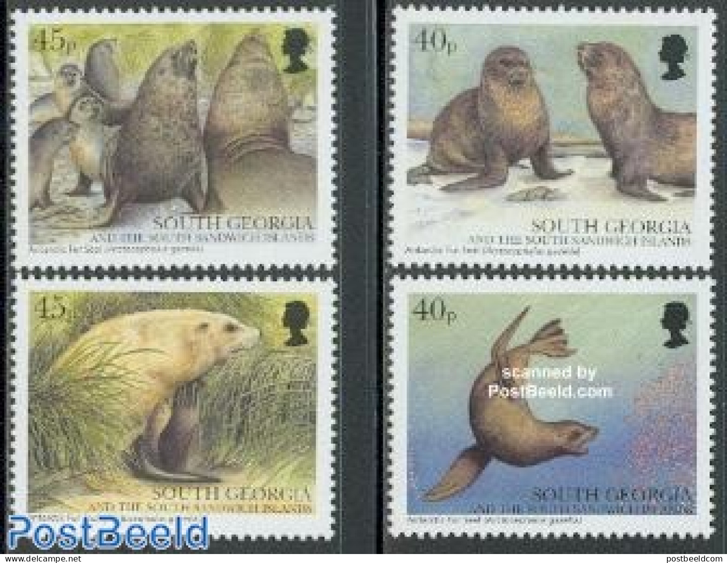 South Georgia / Falklands Dep. 2002 Antarctic Fur Seal 4v, Mint NH, Nature - Sea Mammals - Other & Unclassified