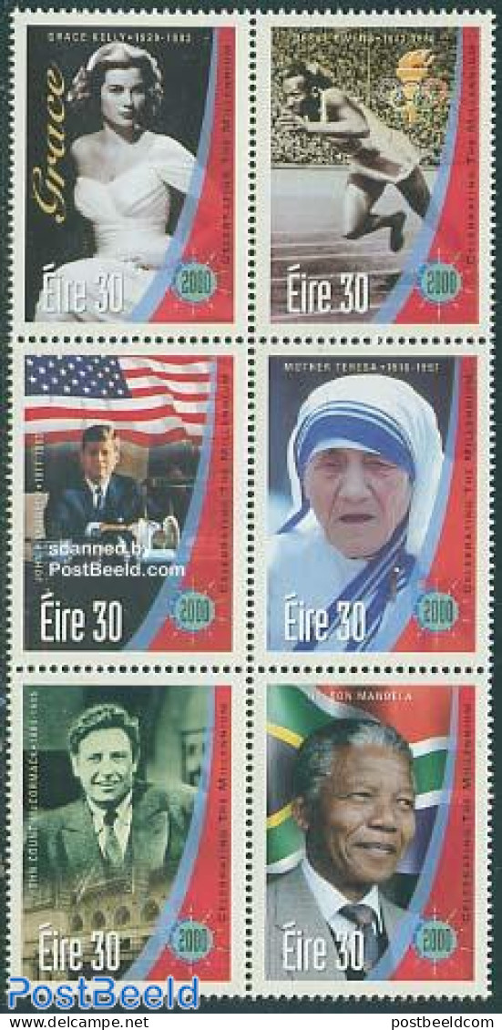 Ireland 1999 Millennium, People 6v [++], Mint NH, History - Performance Art - Sport - American Presidents - Nobel Priz.. - Nuovi