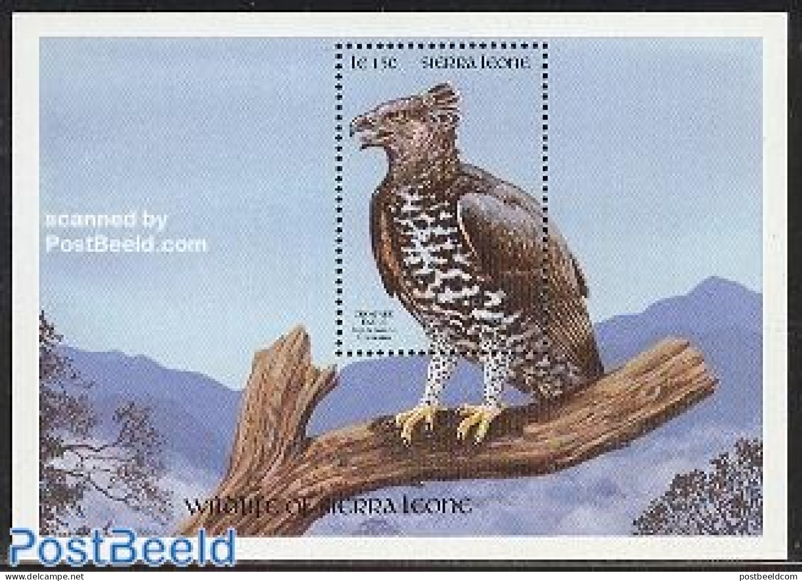 Sierra Leone 1990 Crowned Eagle S/s, Mint NH, Nature - Birds - Birds Of Prey - Otros & Sin Clasificación