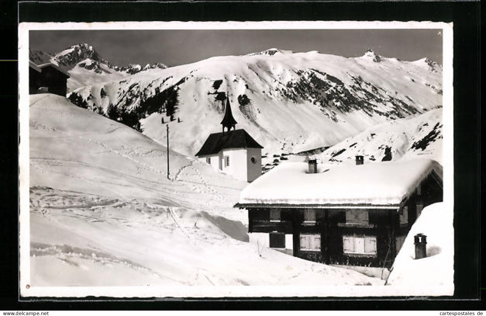 AK Surrhein-Tavetsch, Ferienhaus Canadal Und Kirche Im Winter  - Autres & Non Classés