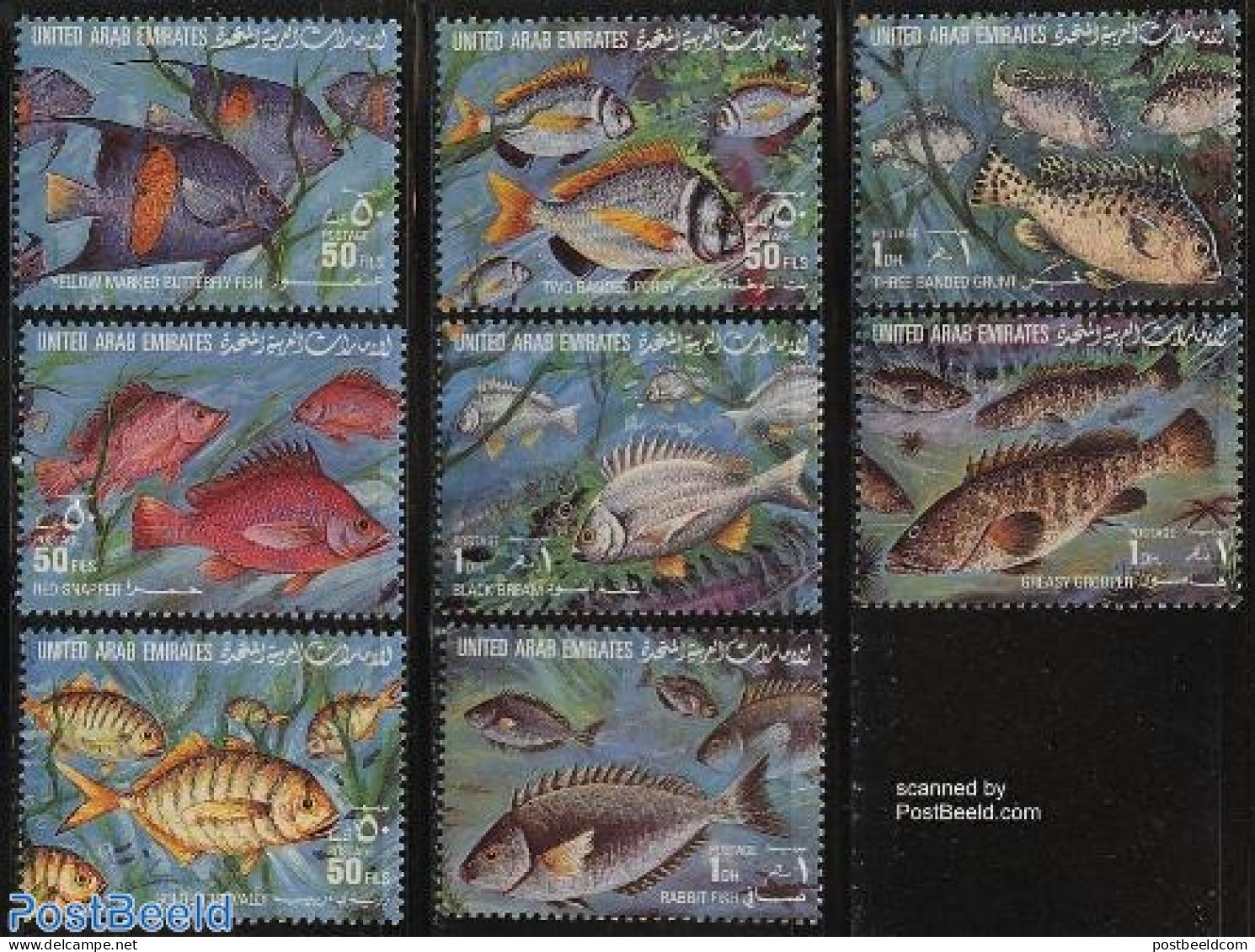 United Arab Emirates 1991 Fish 8v, Mint NH, Nature - Fish - Peces